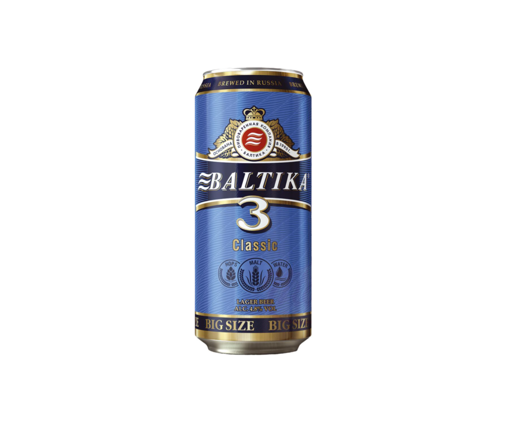 Baltika beer - Nr. 3, 4,8% vol.