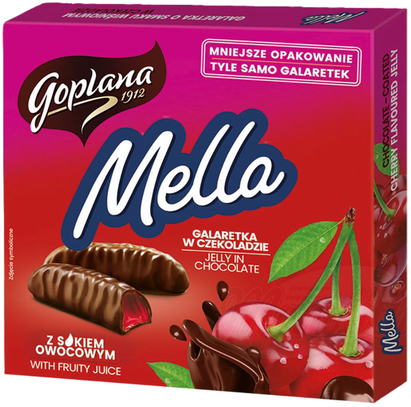 Goplana - Fruitmarmelade met kersensmaak, in chocolade 190g.