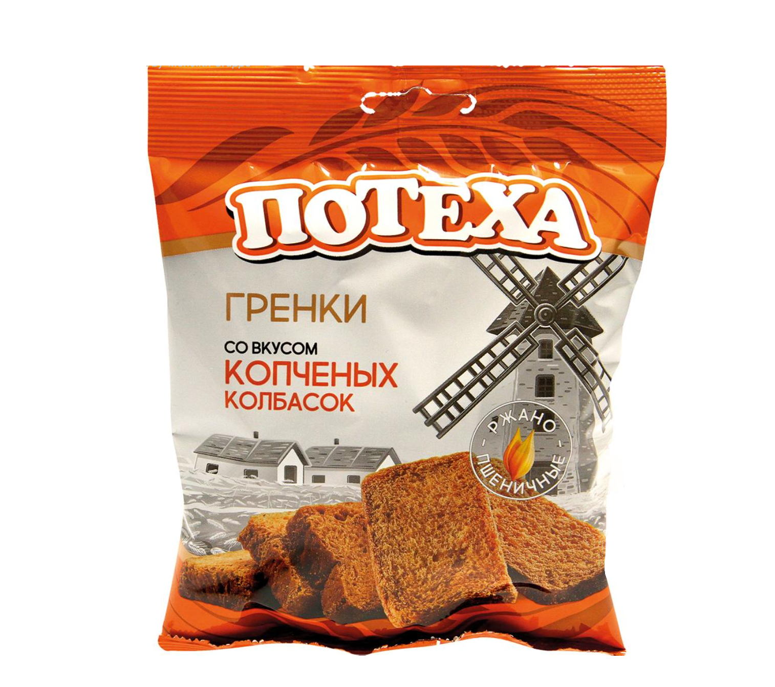 Potecha - Gebakken roggetarwe crackers met Beierse worst smaak 80g.