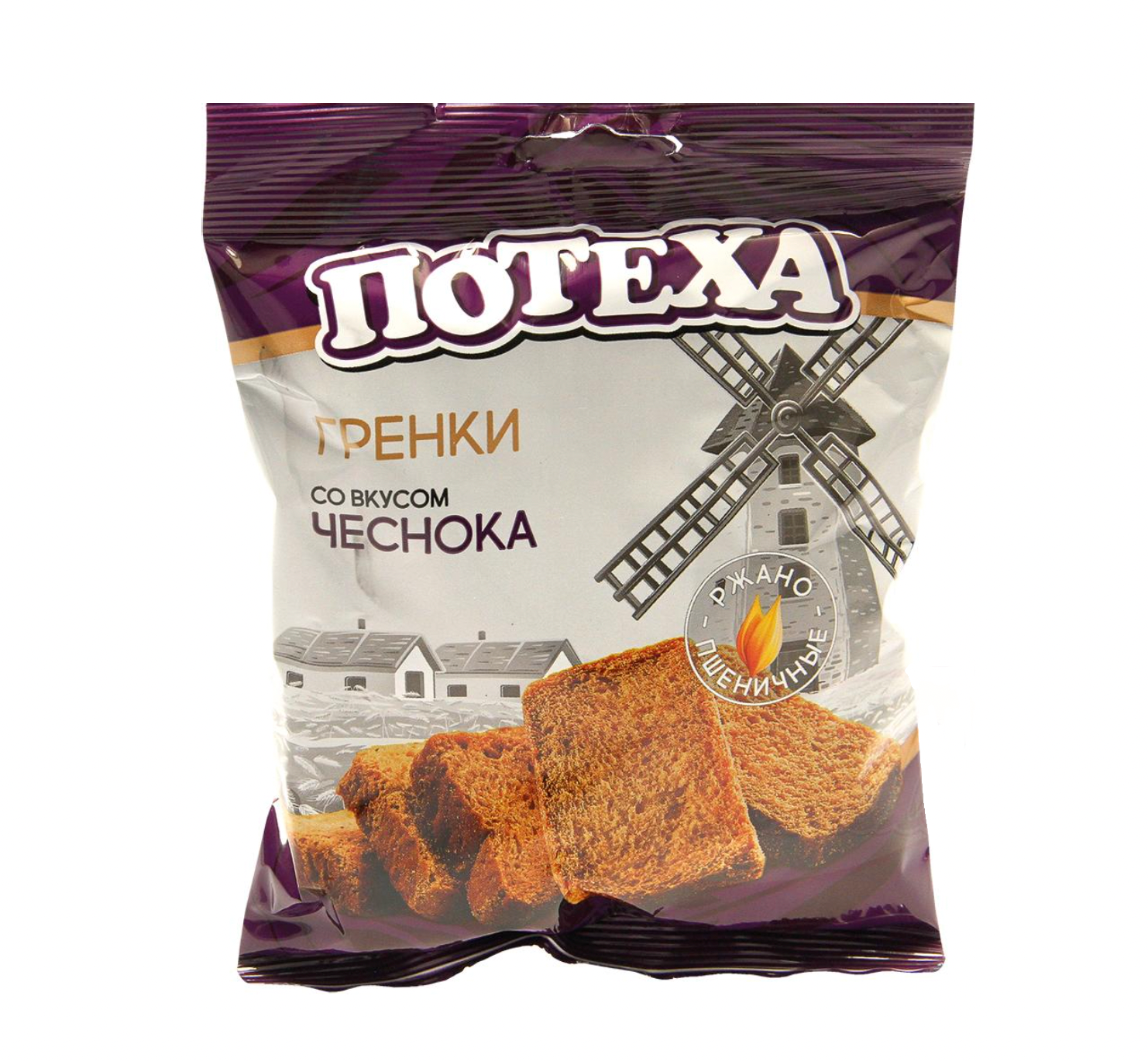 Potecha - Gebakken roggetarwecrackers met knoflooksmaak 80g.