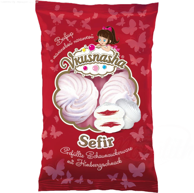 VKUSNASHA - Marshmallow met frambozenvulling 300g.