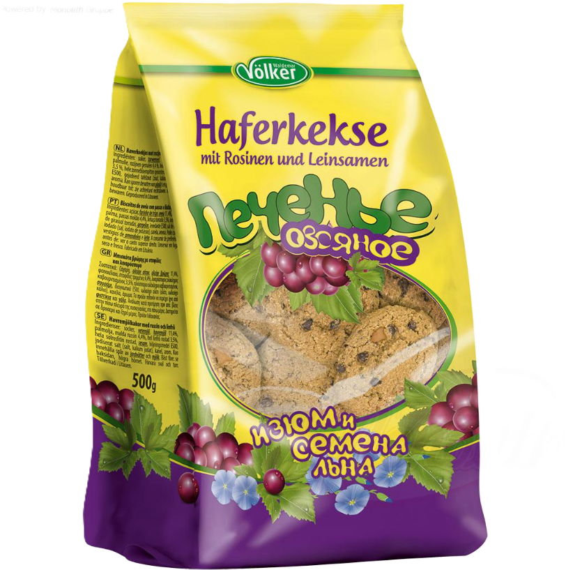 Waldemar Völker - Haverkoekjes met rozijnen en lijnzaad 500g.