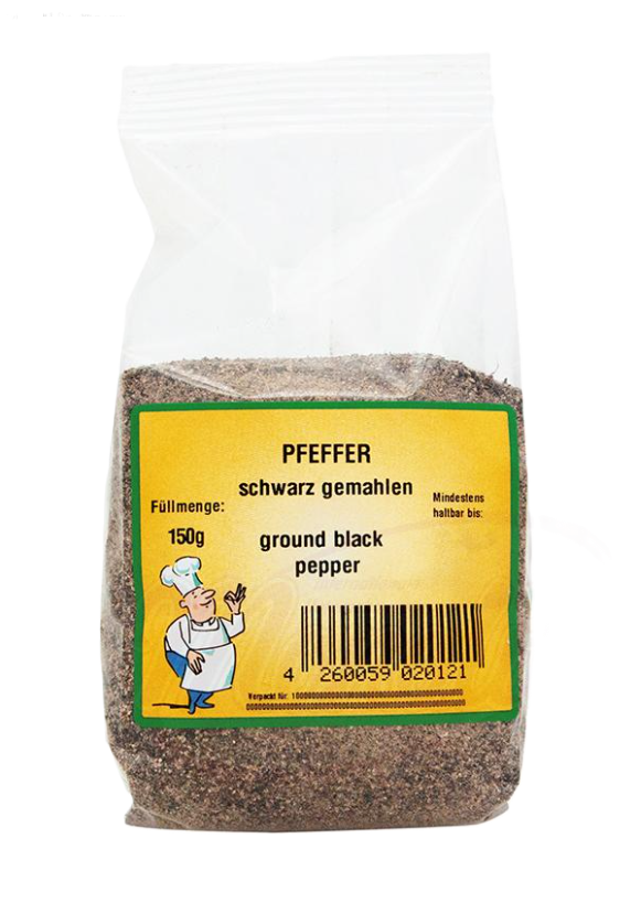 Peper zwart gemalen 150g.