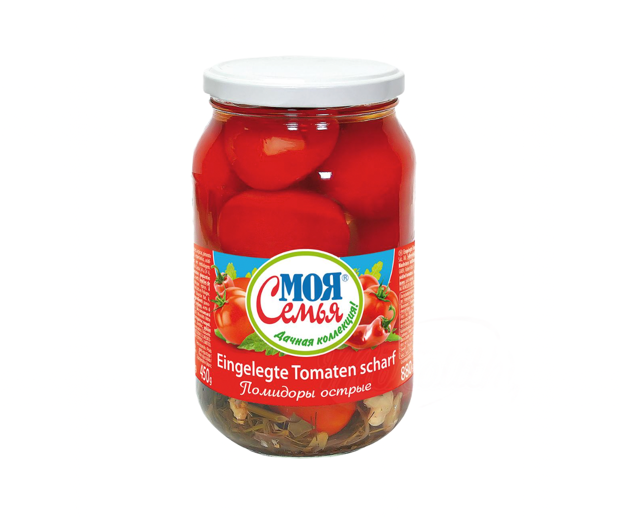 Moja Semja - Ingelegde tomaten pikant 860g.