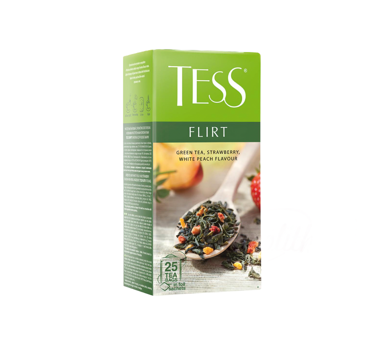 TESS - Groene Thee met de smaak aardbei en perzik 37,5g.