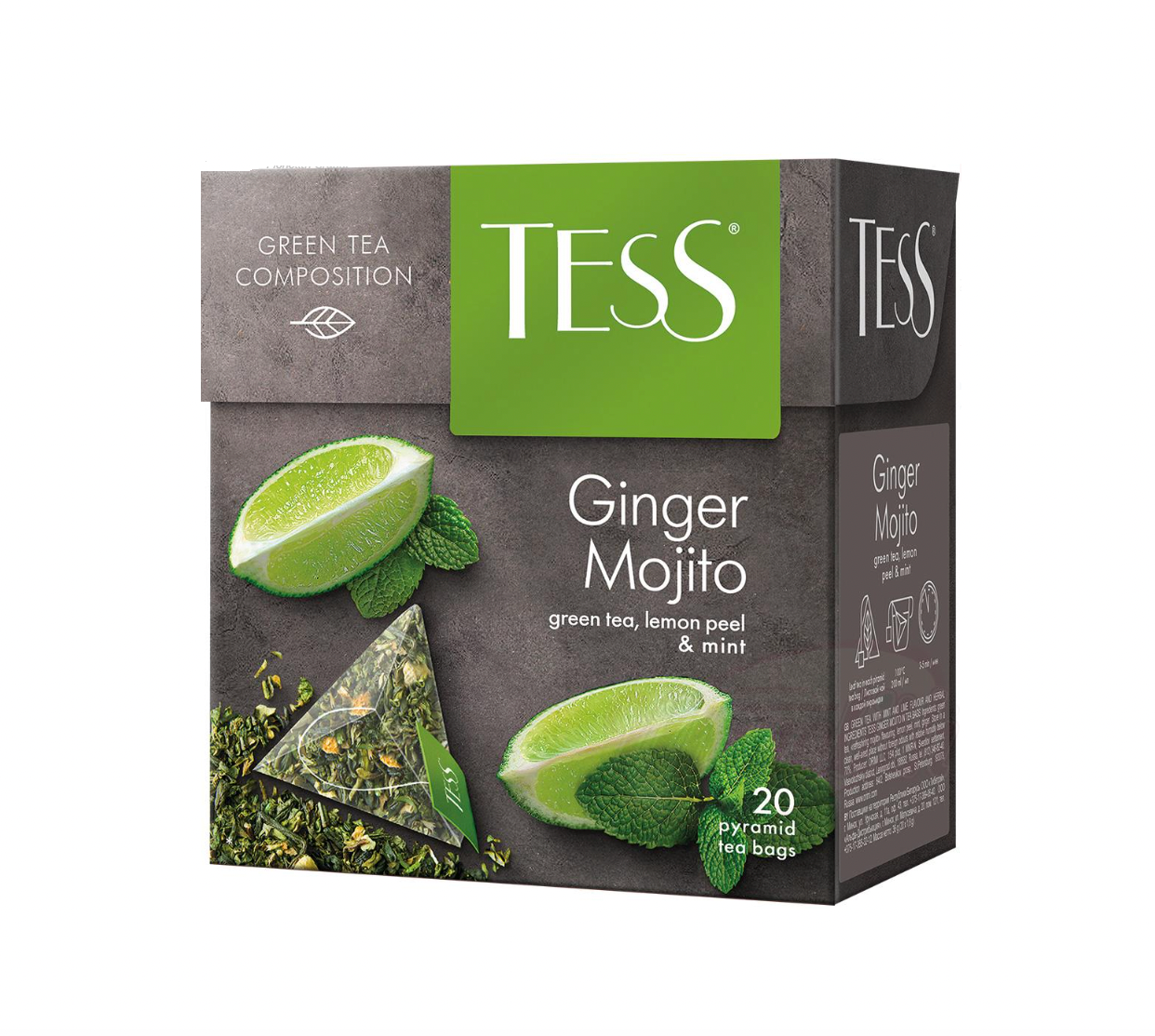 TESS - Groene thee "Tess Ginger Mojito", citroen, munt en gember 36g.