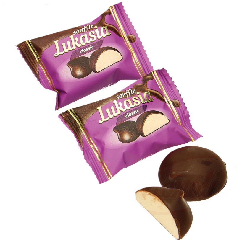 Lukas - Snoepjes "Lukasia" met vanillesmaak in cacao houdend glazuur 100g.