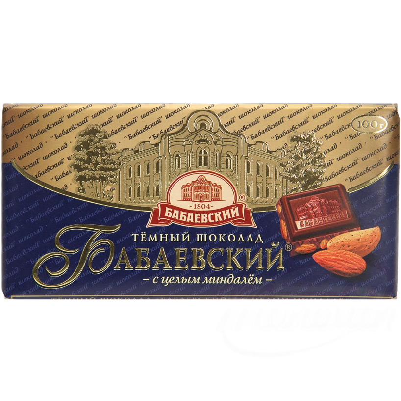 BABAYEVSKY - Pure chocolade "Babaevsky" met hele amandelen 100g.