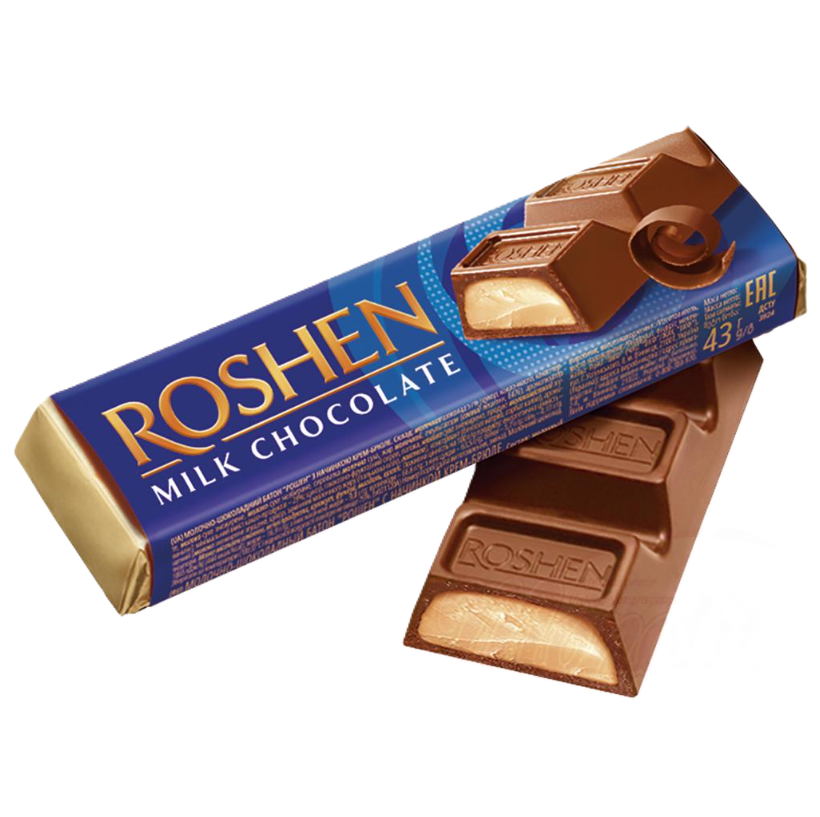 ROSHEN - Melkchocoladereep met crème vulling 43g.