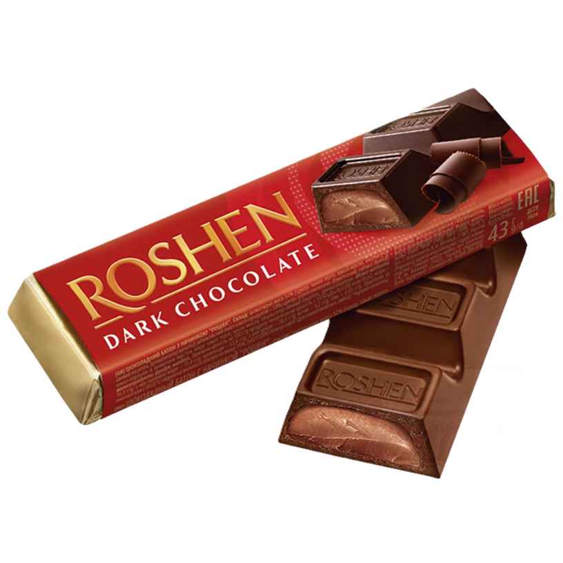 ROSHEN - Pure chocoladereep met cacaoroom 43g.