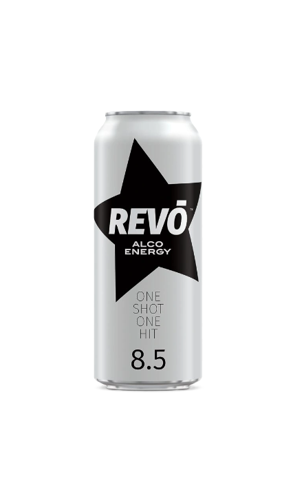 REVO - Energie drank met alcohol, Alc. 8,5% 500ml.