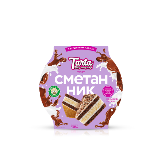 Taart biscuit “Smetannyk” (diepvries).